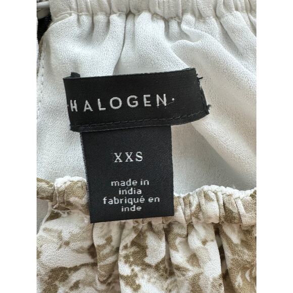 New ~ HALOGEN ~ Floral Keyhole Halter Neck Top Size XXS - Picture 4 of 5